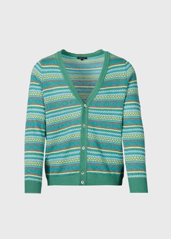Paul Stuart Linen & Cotton Fair Isle Cardigan