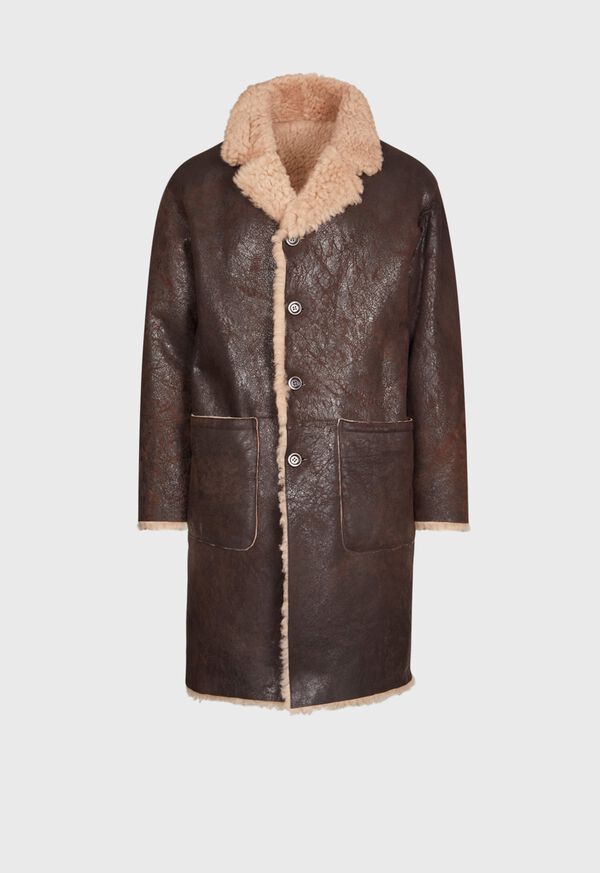 Paul Stuart Brown Shearling Long Coat