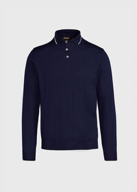Paul Stuart Long Sleeve Polo with Contrast Trim, thumbnail 1