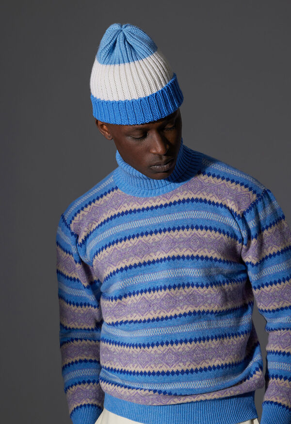 Paul Stuart Cashmere Tricolor Rib Beanie, image 2