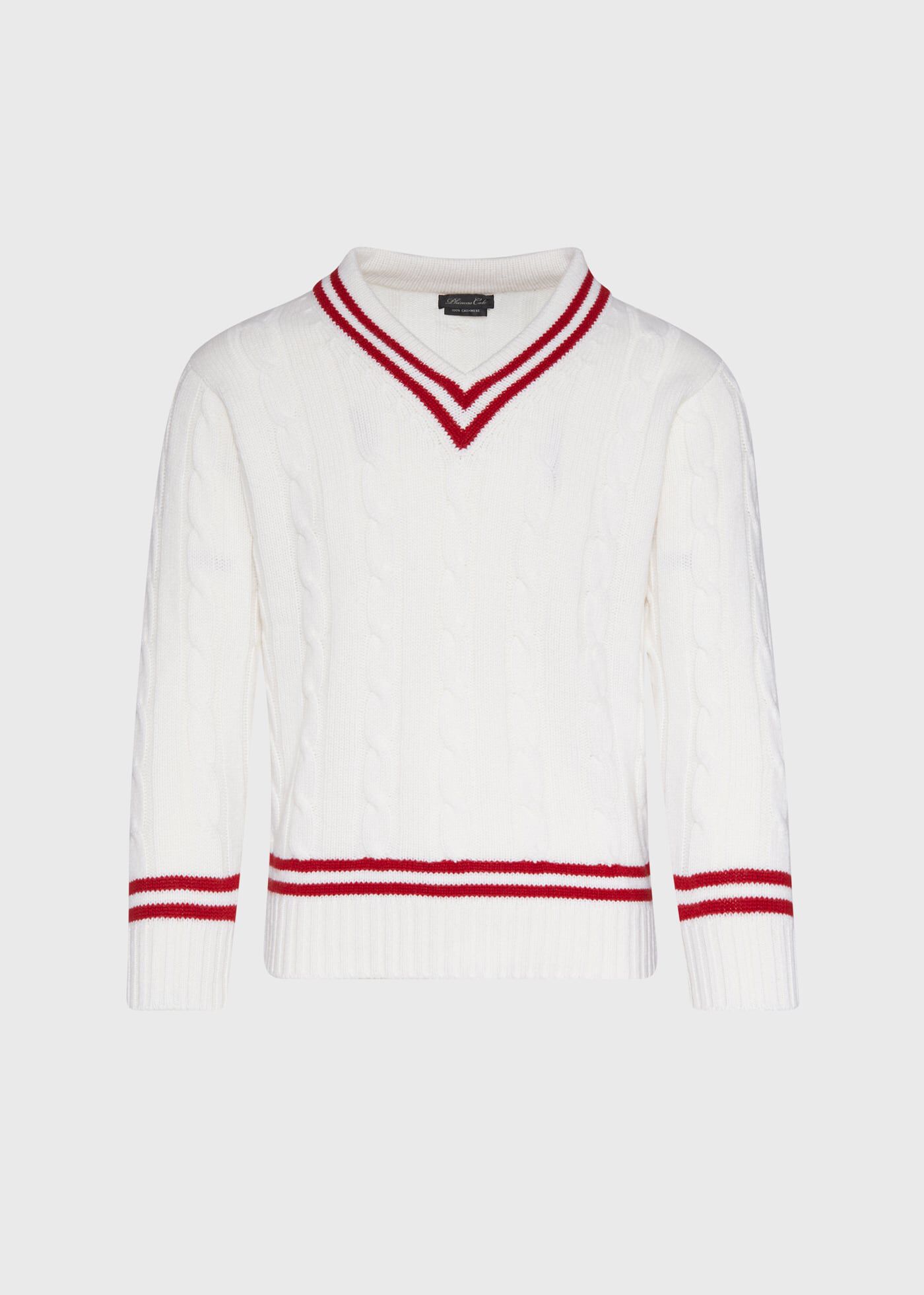 White and store red sweater