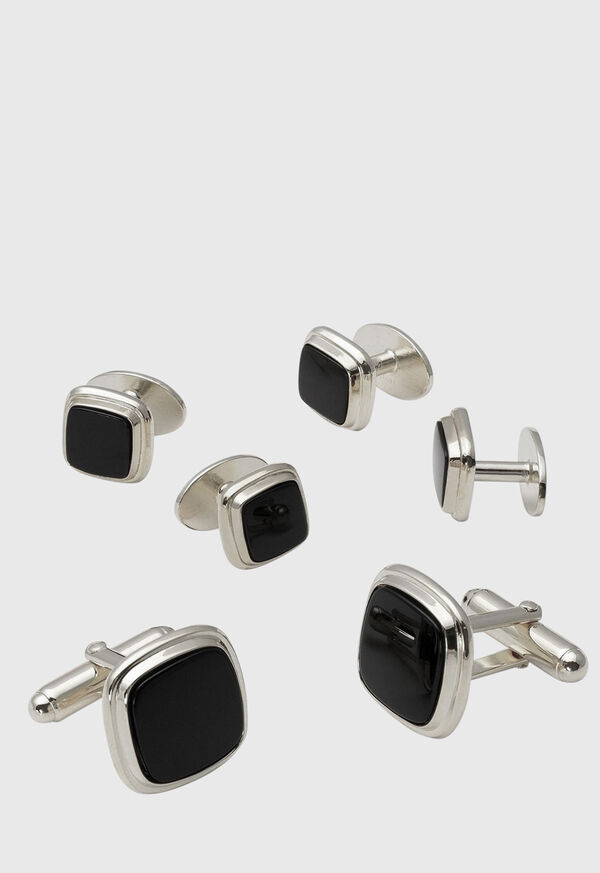 Paul Stuart Black Onyx Square Cufflink Stud Set, image 1