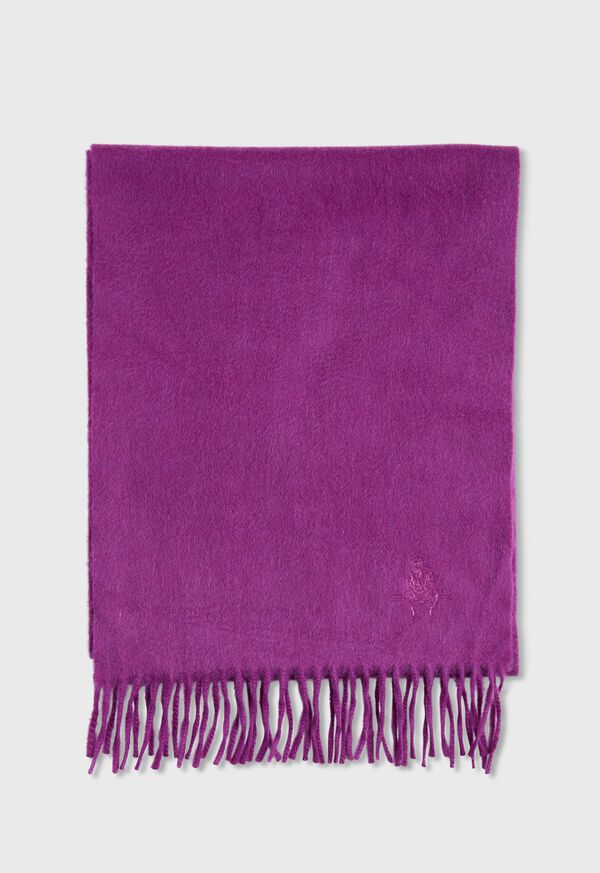 Paul Stuart Cashmere Solid Color Scarf with Embroidered Logo, image 21
