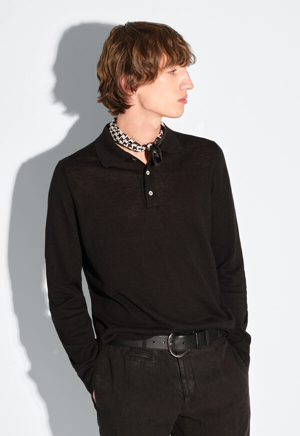 Paul Stuart Linen & Cotton Long Sleeve Polo, image 2
