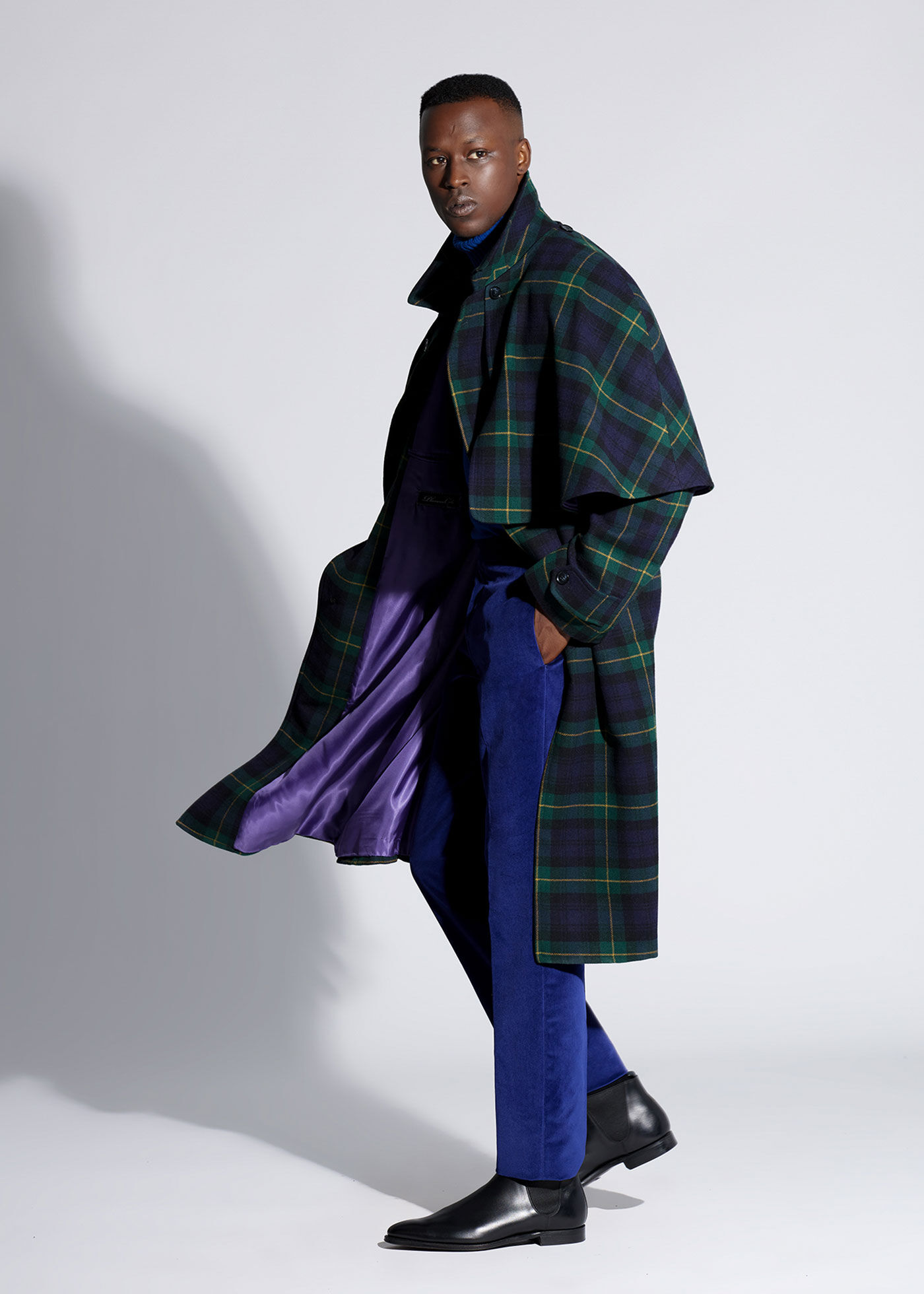 Tartan poncho coat online