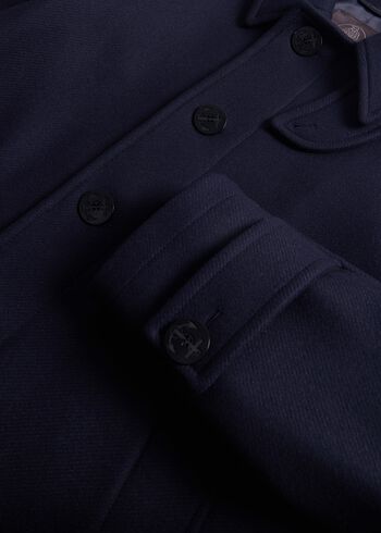 Paul Stuart Navy Wool Mid-Length Coat