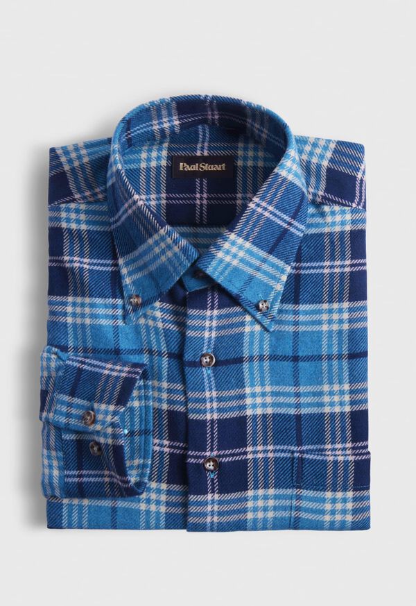 Paul Stuart Flannel Plaid Sport Shirt, image 1