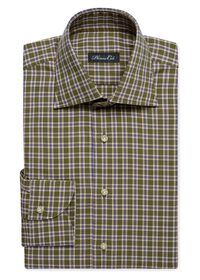 Paul Stuart Olive Plaid Dress Shirt, thumbnail 1