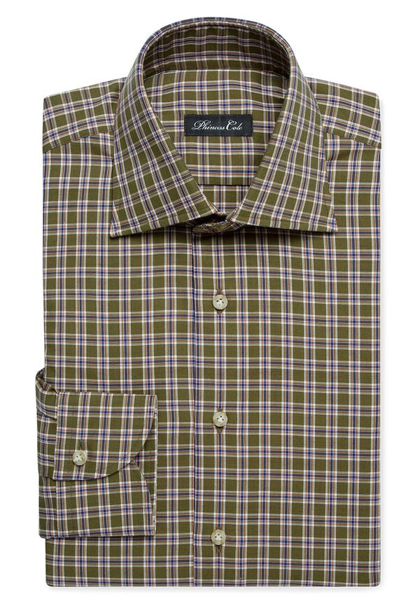Paul Stuart Olive Plaid Dress Shirt, image 1