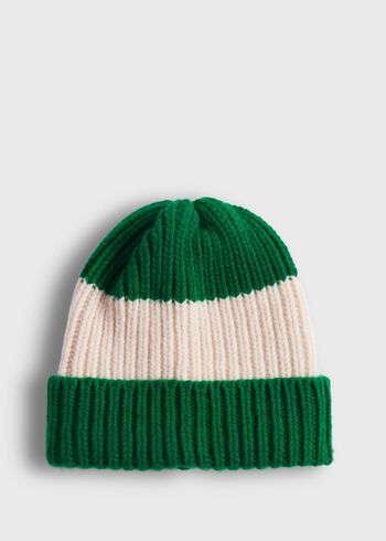 Paul Stuart Wool Two Color Striped Beanie