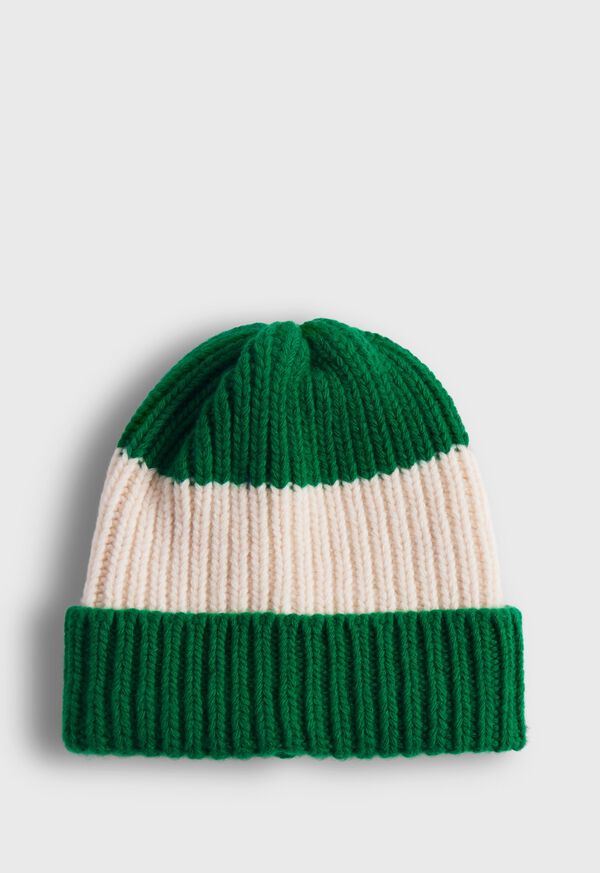 Paul Stuart Wool Two Color Striped Beanie, image 1
