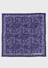 Paul Stuart Printed Silk Paisley Pocket Square, thumbnail 2