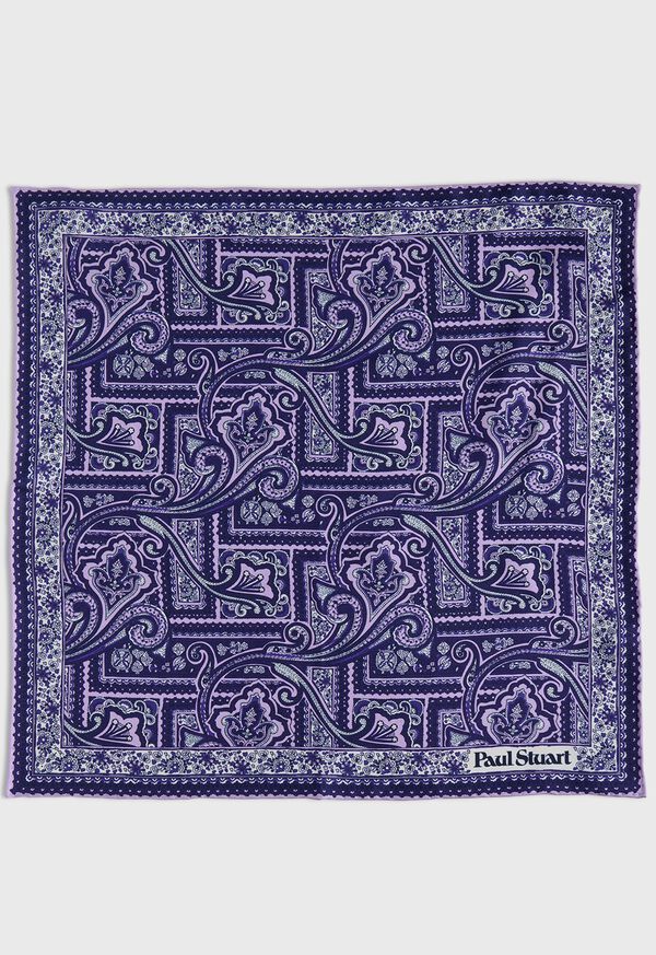 Paul Stuart Printed Silk Paisley Pocket Square, image 2
