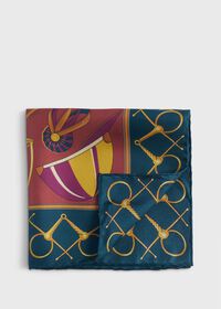 Paul Stuart Equestrian Printed Silk Pocket Square, thumbnail 1