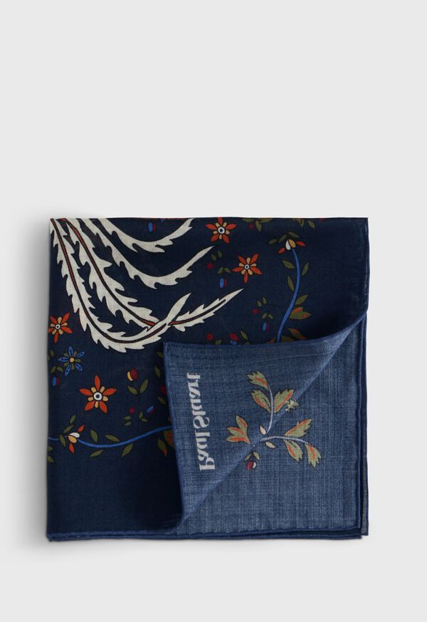 Paul Stuart Woodland Print Pocket Square, image 1