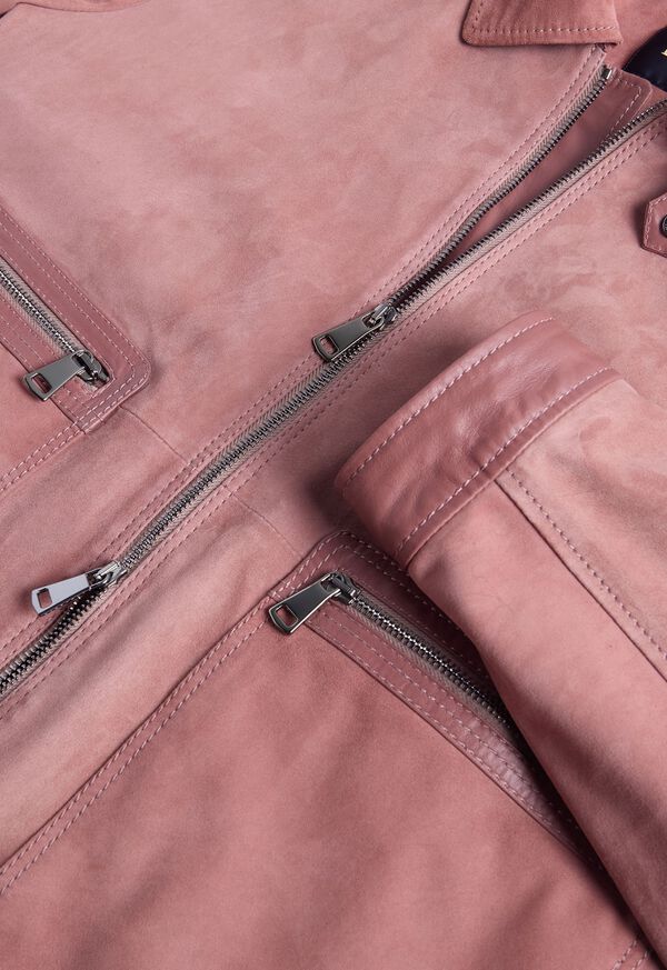 Paul Stuart Suede Zip Jacket with Leather Trim, image 5