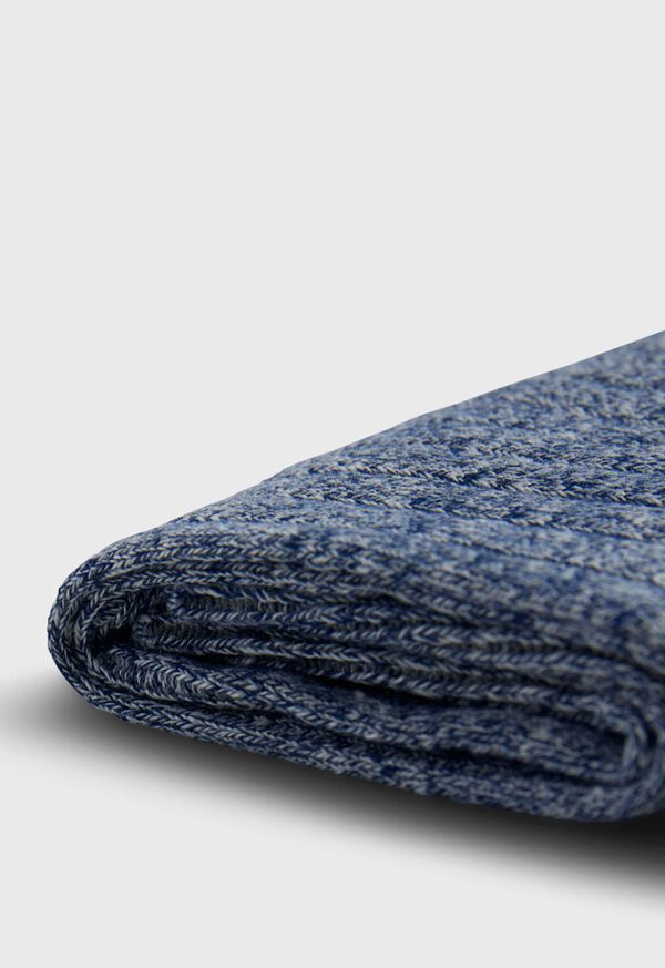 Paul Stuart Linen & Cotton Blend Melange Ribbed Sock, image 6