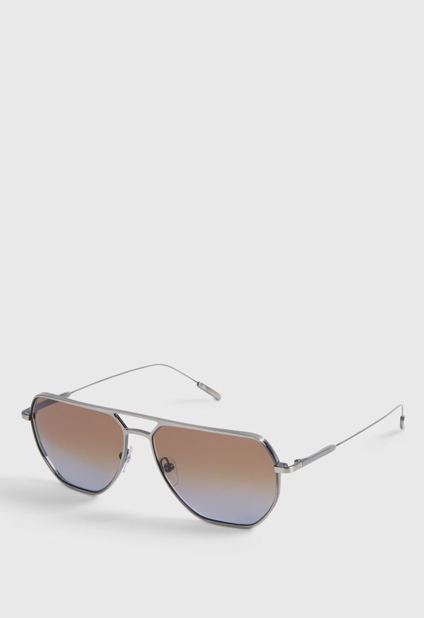 Paul Stuart ZEGNA Matte Gunmetal Sunglasses with Gradient Brown Lens, image 2