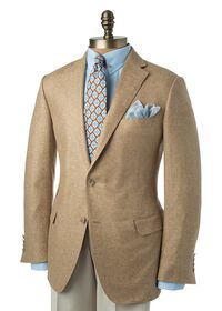 Paul Stuart Tan Silk Jacket with Ticket Pocket, thumbnail 1