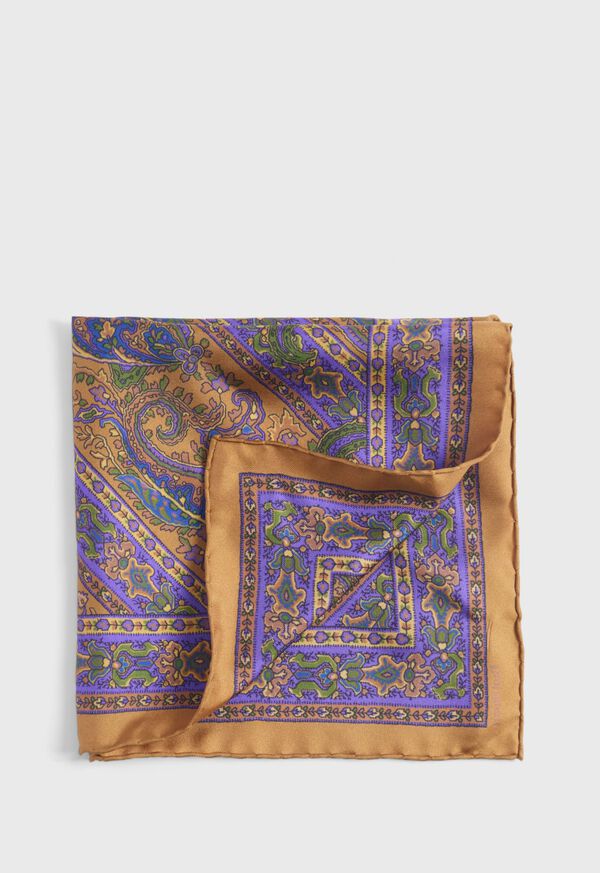 Paul Stuart Silk Paisley Pocket Square, image 1