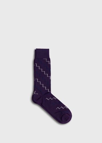 Paul Stuart Cotton & Cashmere Blend Zig Zag Sock