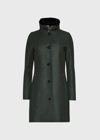 Paul Stuart Wool Blend Fur Coat with Built-In Vest, thumbnail 1