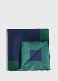 Paul Stuart Printed Silk Color Block Pocket Square, thumbnail 1