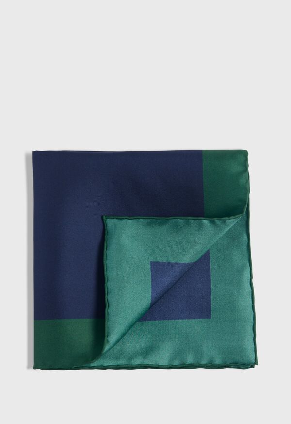 Paul Stuart Printed Silk Color Block Pocket Square, image 1
