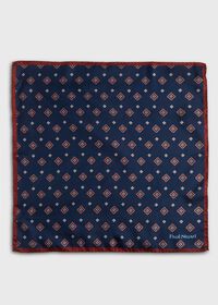 Paul Stuart Silk Medallion Print Pocket Square, thumbnail 2