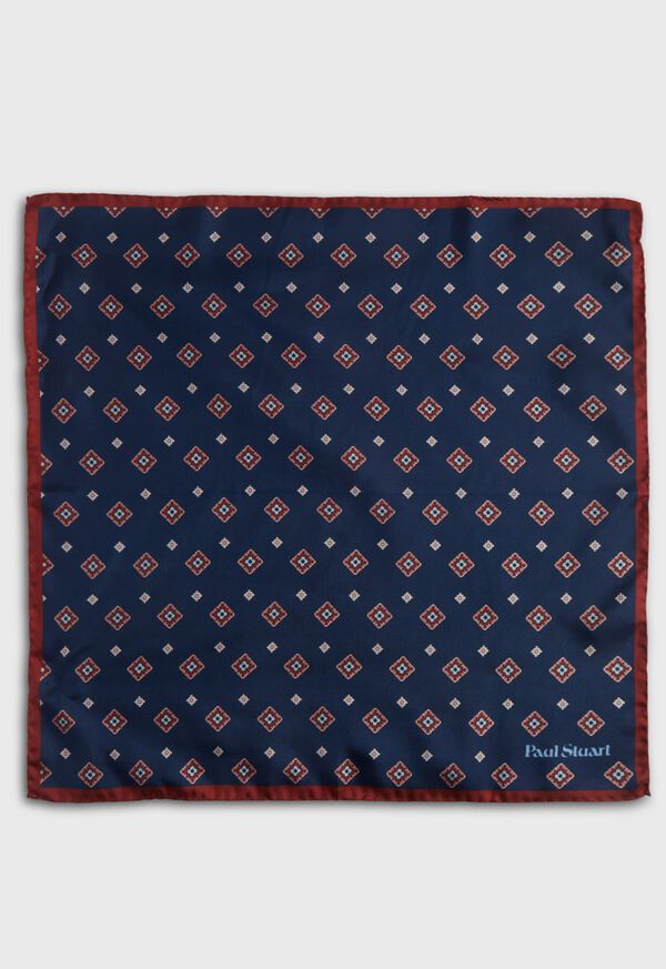 Paul Stuart Silk Medallion Print Pocket Square, image 2