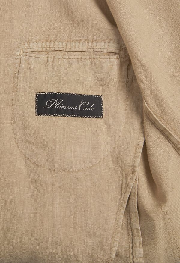 Paul Stuart Phineas Cole Khaki Solid Linen Suit, image 4