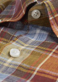 Paul Stuart Linen Plaid Sport Shirt, thumbnail 2