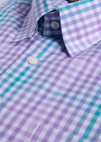 Paul Stuart Cotton Plaid Two Color Check Sport Shirt