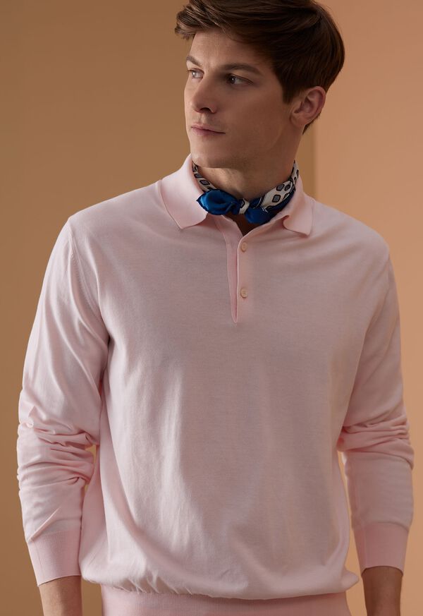 Paul Stuart Long Sleeve Pima Cotton Polo, image 4