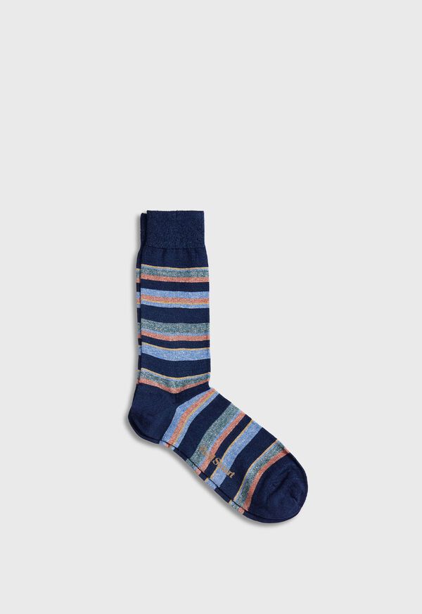 Paul Stuart Linen Mélange Striped Sock, image 1