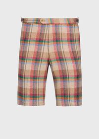 Paul Stuart Linen Plaid Bermuda Short, thumbnail 1