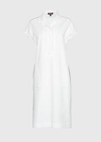 Paul Stuart White Seersucker Cap Sleeve Dress, thumbnail 1