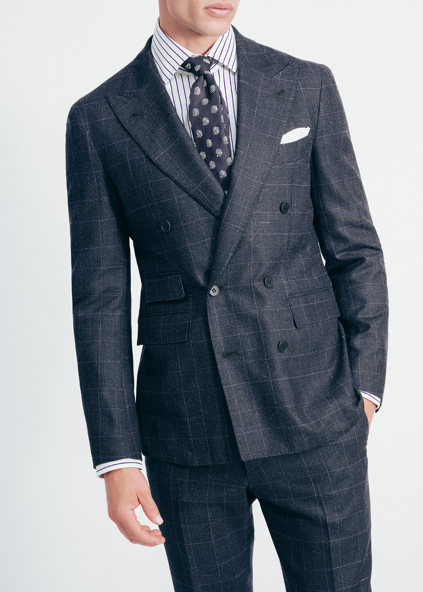 Plaid double breasted suit store