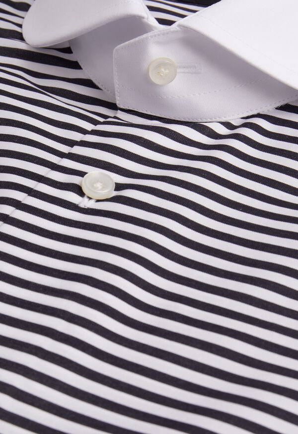 Paul Stuart Horizontal Stripe Round Collar Shirt, image 2