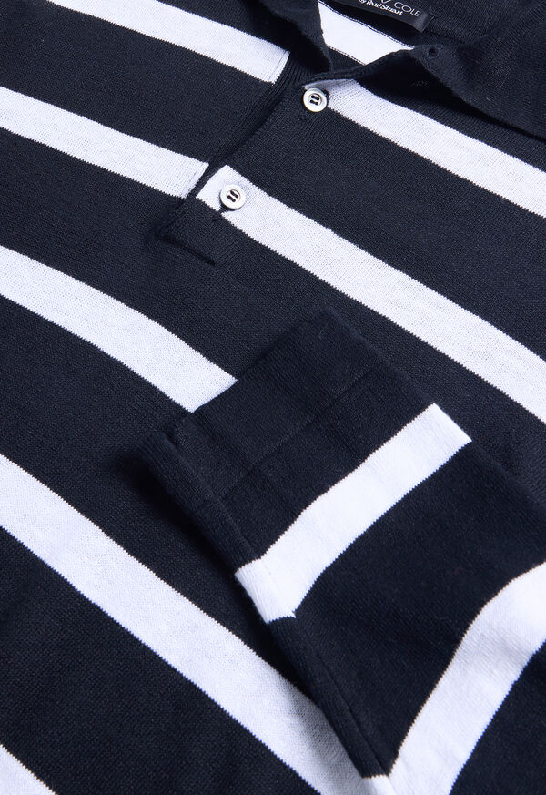 Paul Stuart Linen & Cotton Bold Stripe Polo, image 3
