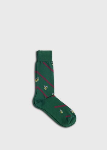 Paul Stuart Cotton Crest Motif Sock