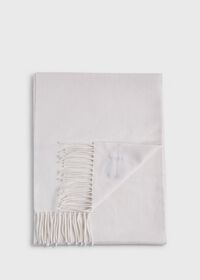 Paul Stuart Cashmere Solid Color Scarf with Embroidered Logo, thumbnail 6