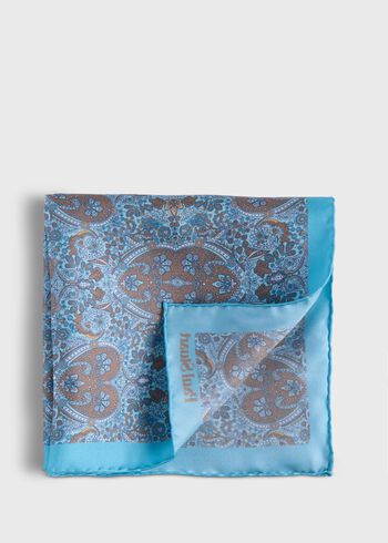 Paul Stuart Printed Silk Paisley Pocket Square