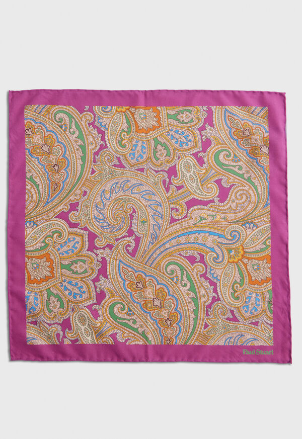 Paul Stuart Habotai Silk Summer Paisley Pocket Square, image 3