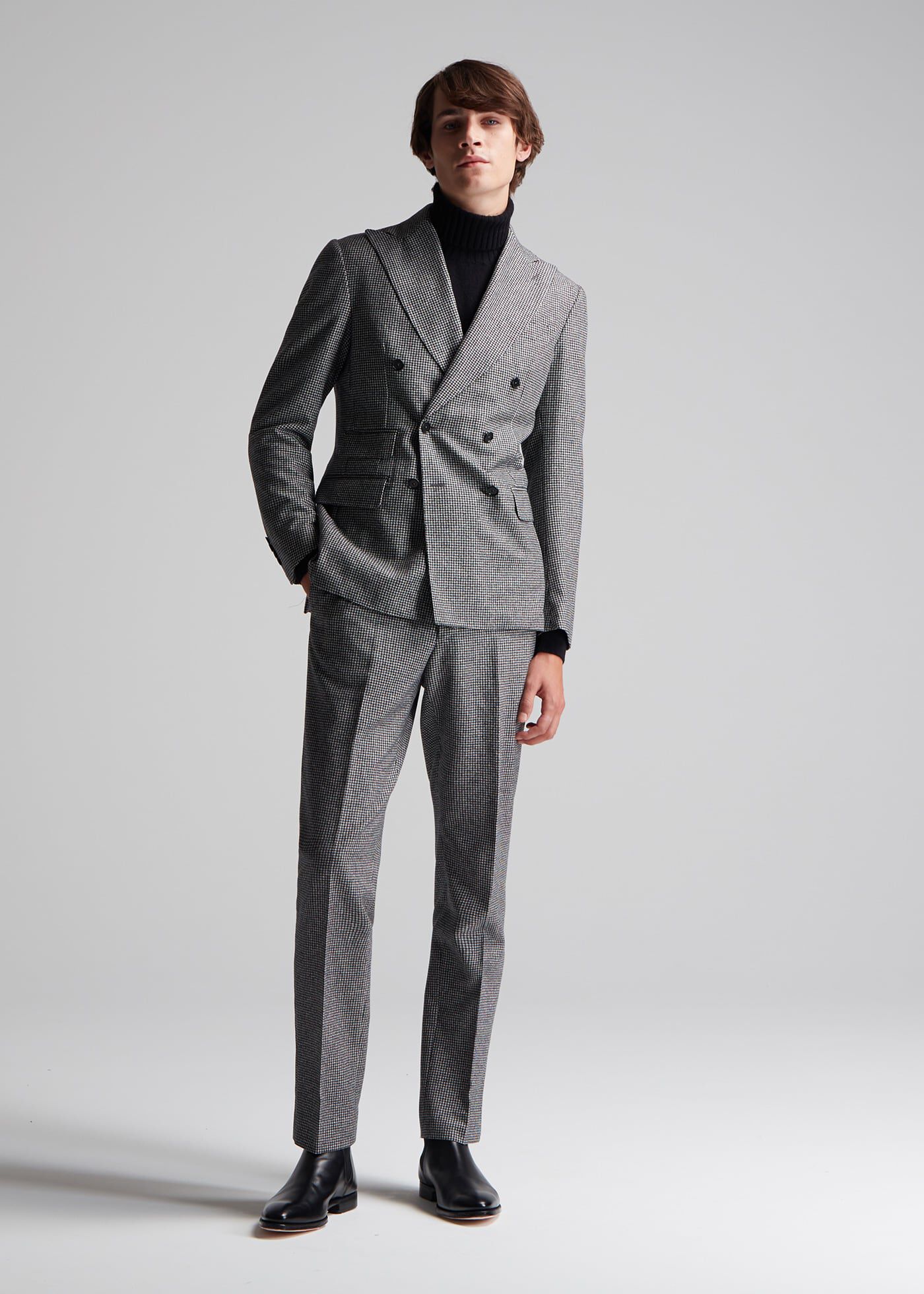 Double Breasted Mini Houndstooth Suit
