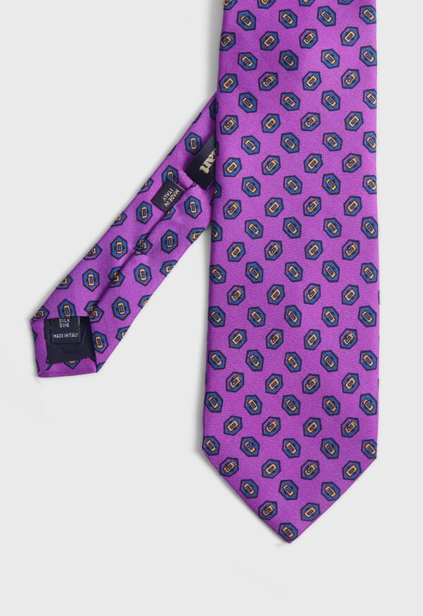 Paul Stuart Madder Silk Hexagon Print Tie, image 1