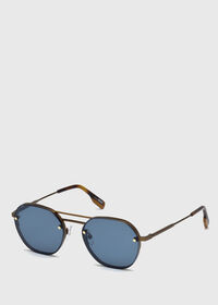 Paul Stuart Ermenegildo Zegna Matte Round Sunglasses, thumbnail 1