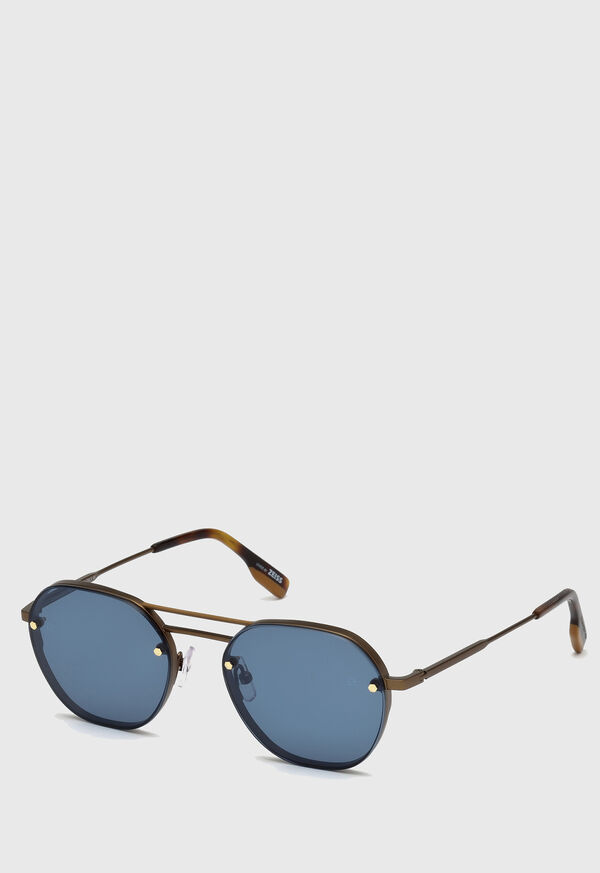 Paul Stuart Ermenegildo Zegna Matte Round Sunglasses, image 1