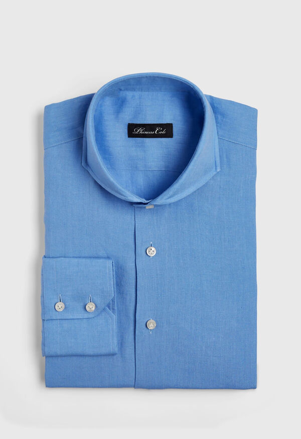 Paul Stuart Light Blue Washed Linen Sport Shirt, image 1