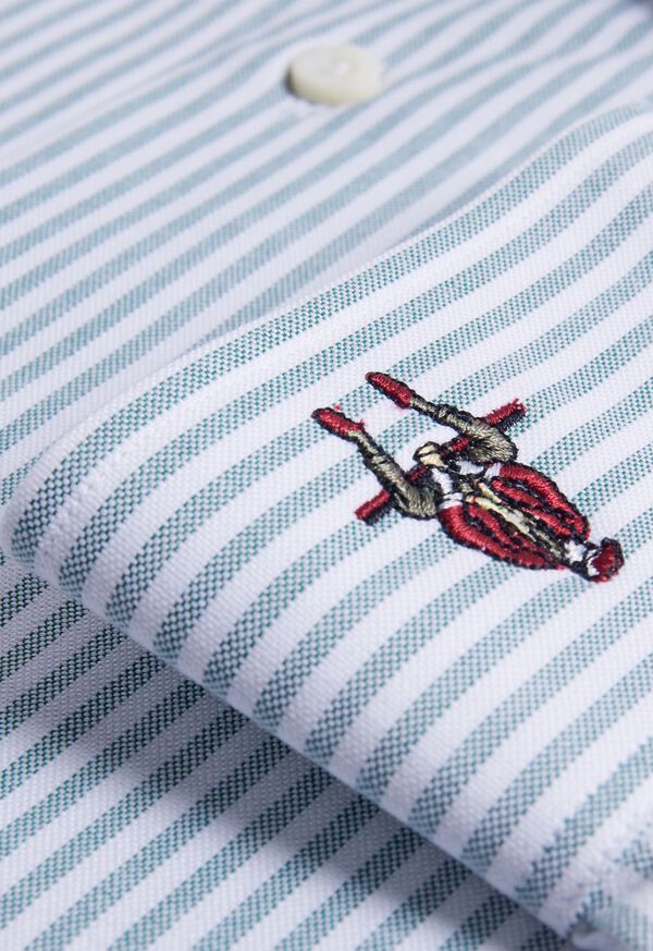 Paul Stuart Striped Oxford Logo Sport Shirt, image 3